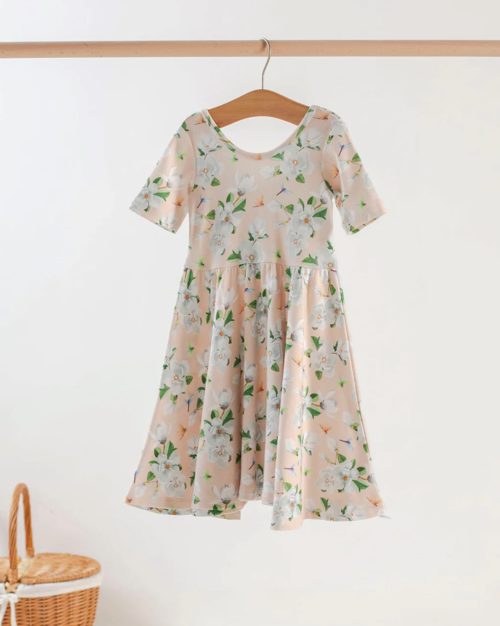 Pink Magnolia Cotton Twirl Dress