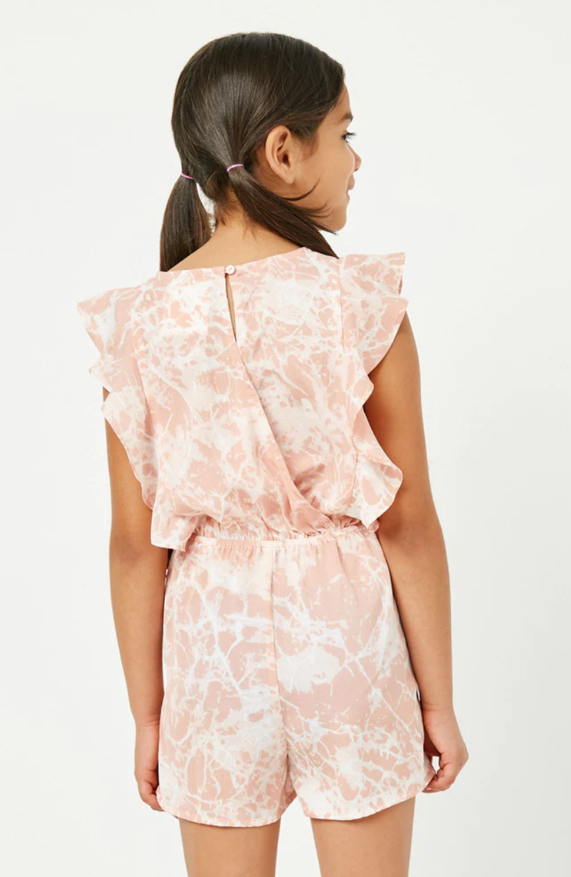 Marbled Print Romper