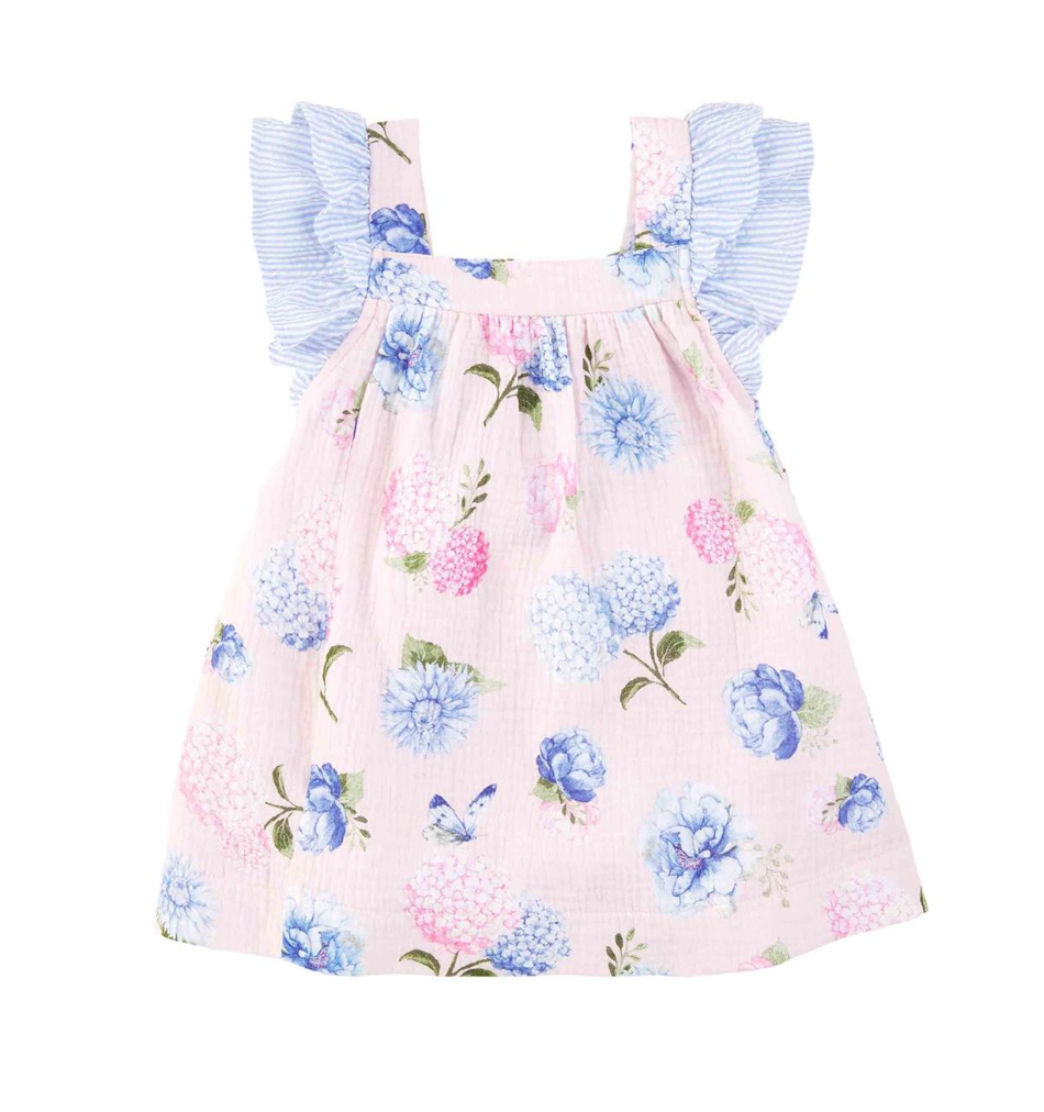 Pink Floral Gauze Dress