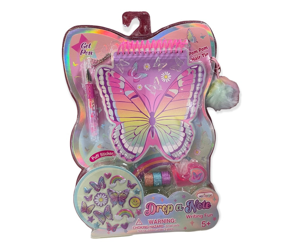 Tie Dye Butterfly Drop a Note Writing Set