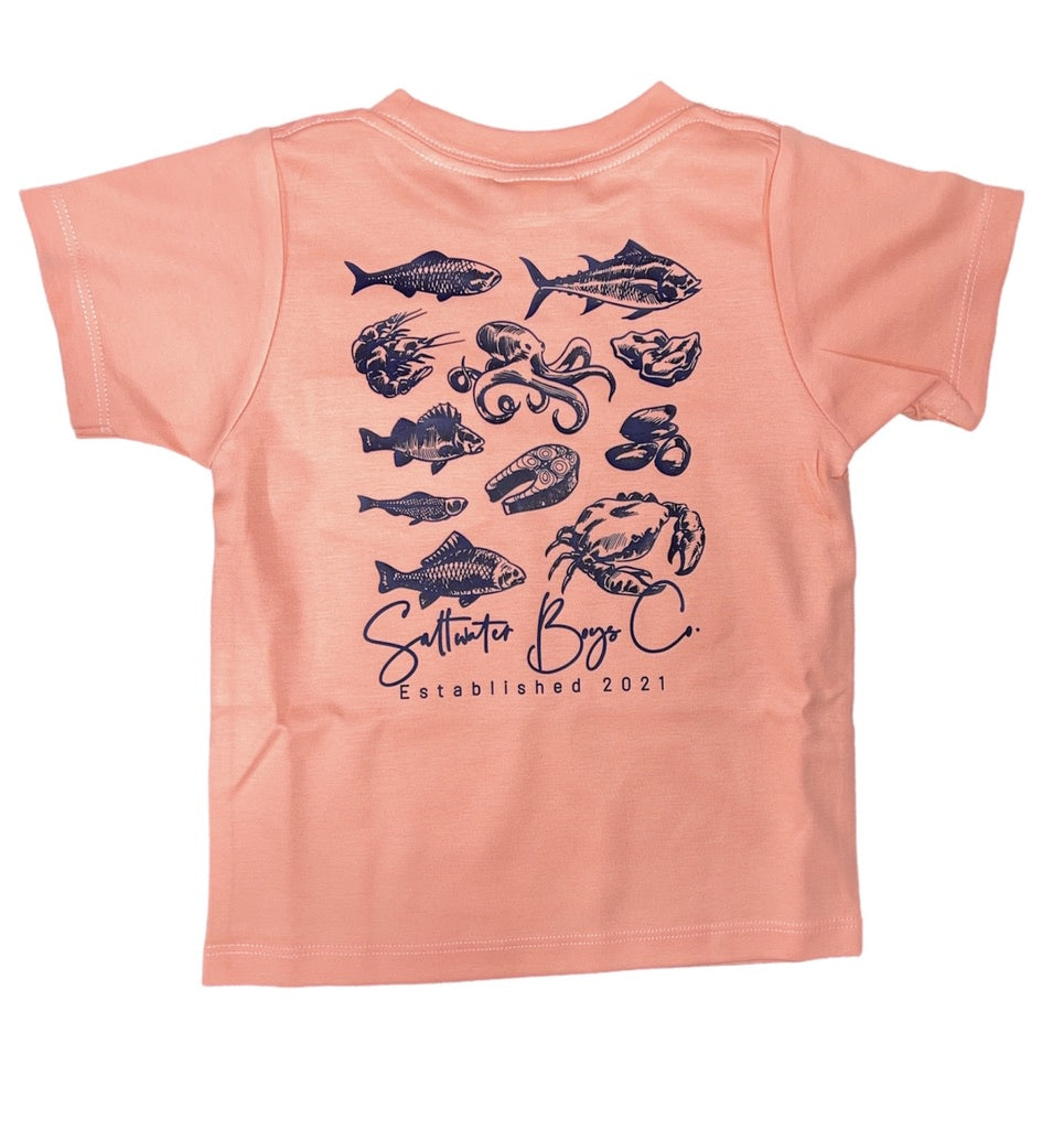 SWB Sea Creatures Pima Coral Tee