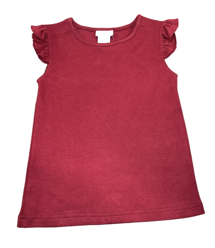 Maroon Knit Angel Sleeve Girls Top