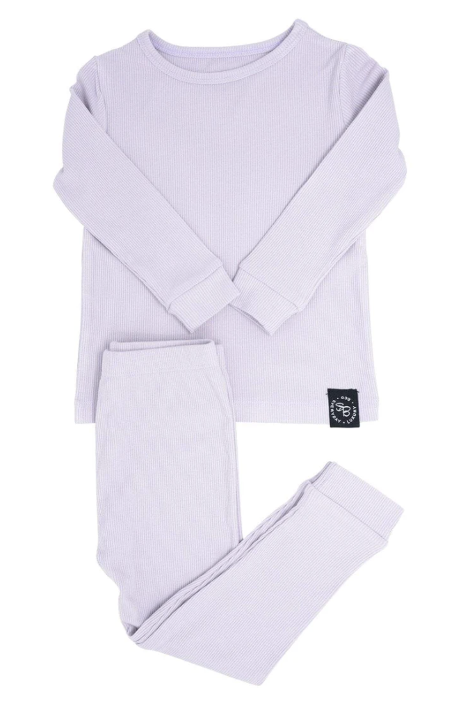 Orchid Hush Ribbed Kid Pj Set