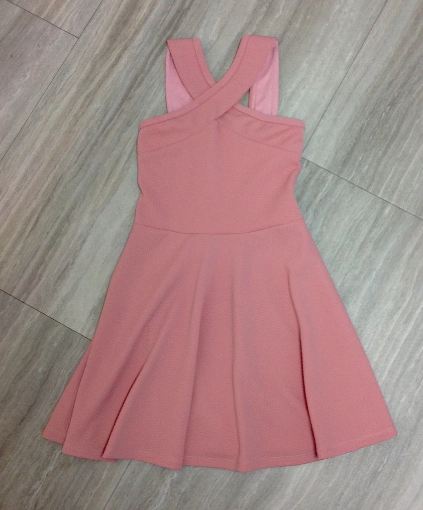 Blush Crossover Straps Dress