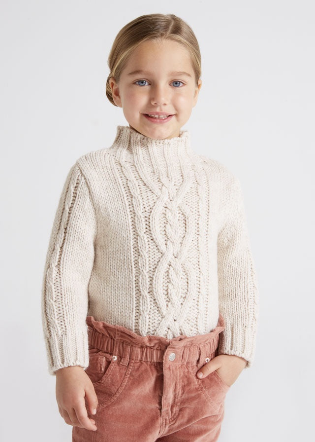 Oatmeal Braided Sweater