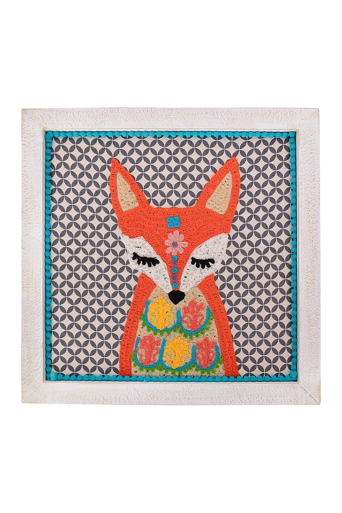 10.5x 10.5 Stitch wall art-fox