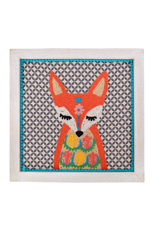 10.5x 10.5 Stitch wall art-fox