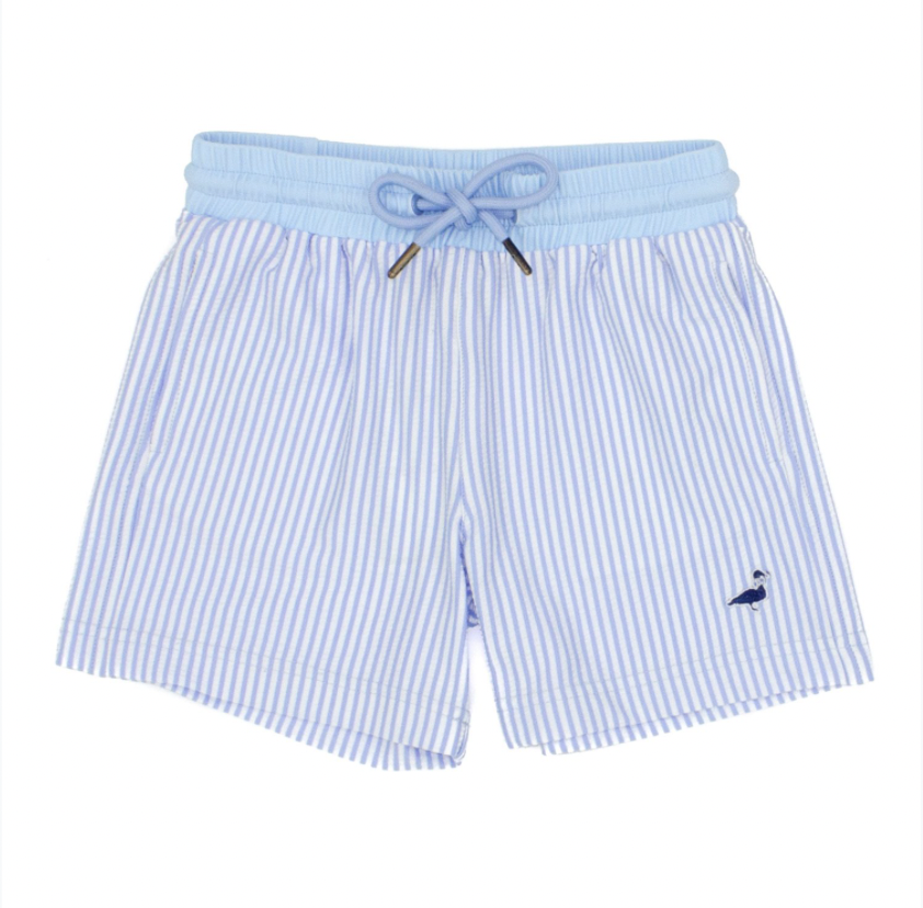 Properly Tied Alex Swim Trunk Blue Seersucker