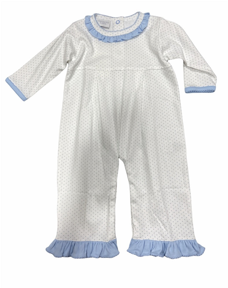 Squiggles Blue Dot Romper Girls