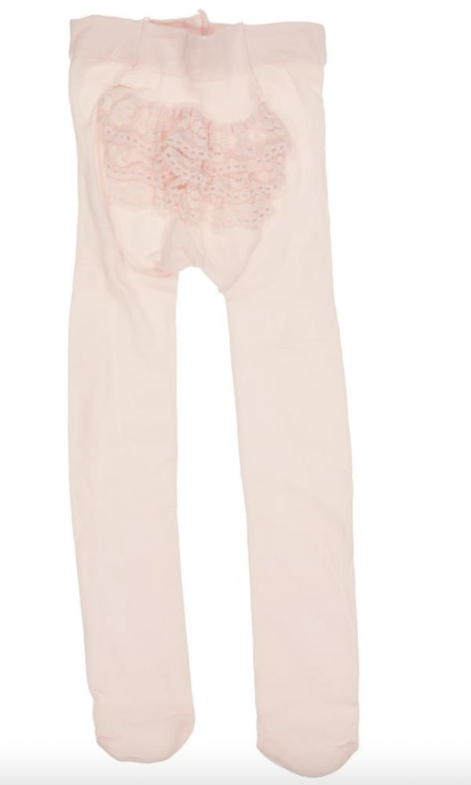 Bottom Lace Pink Microfiber Tights