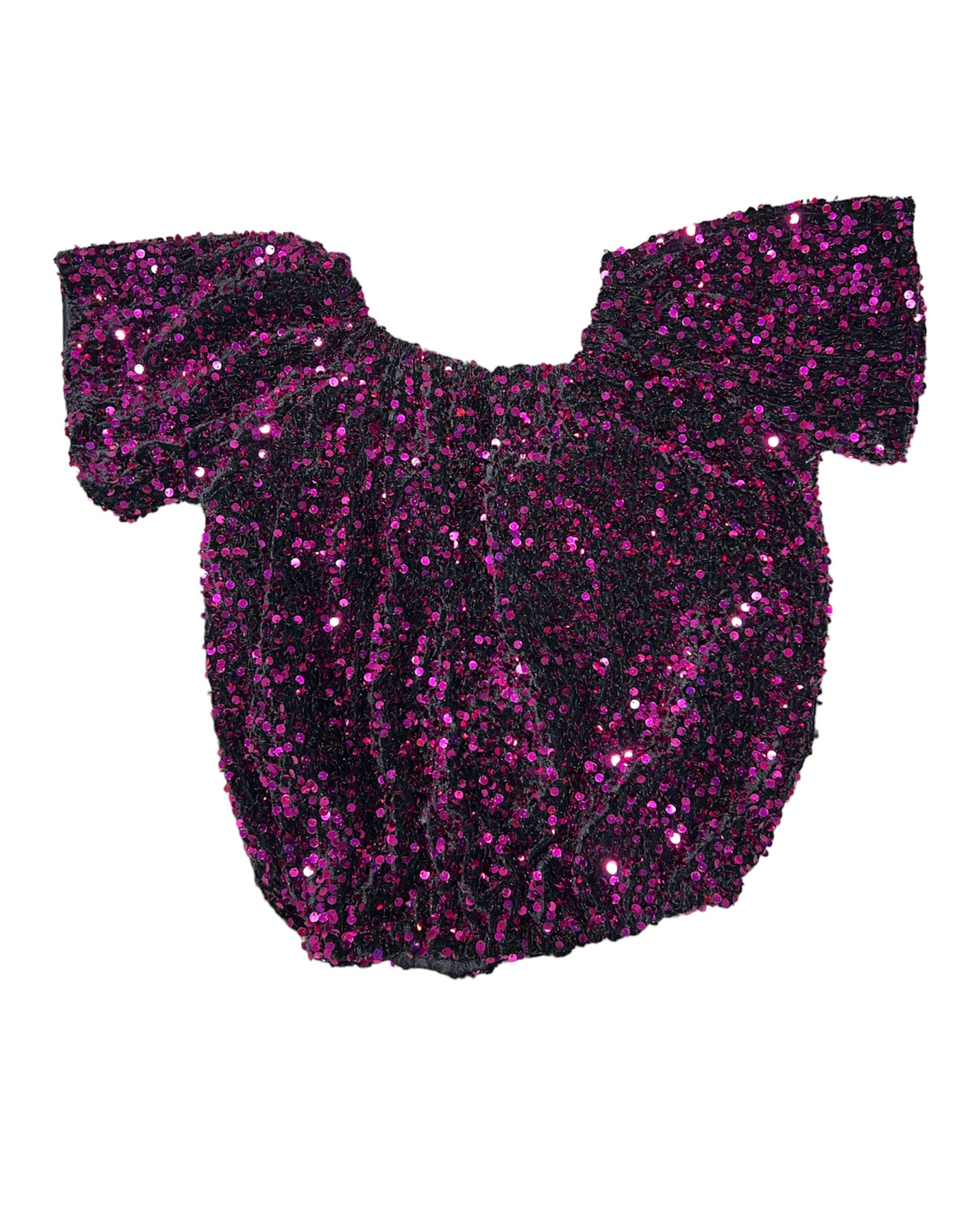 Hot Pink/Black Sequin Top