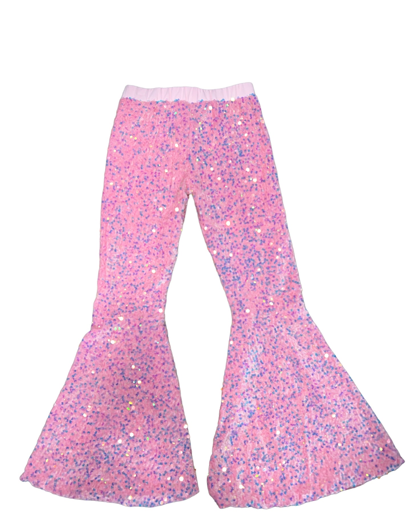 Pink Sequin Bell Bottom Pants