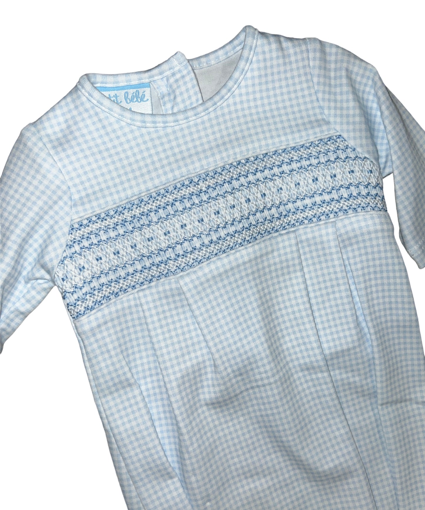 Parker Blue Gingham Boy's Sac Gown