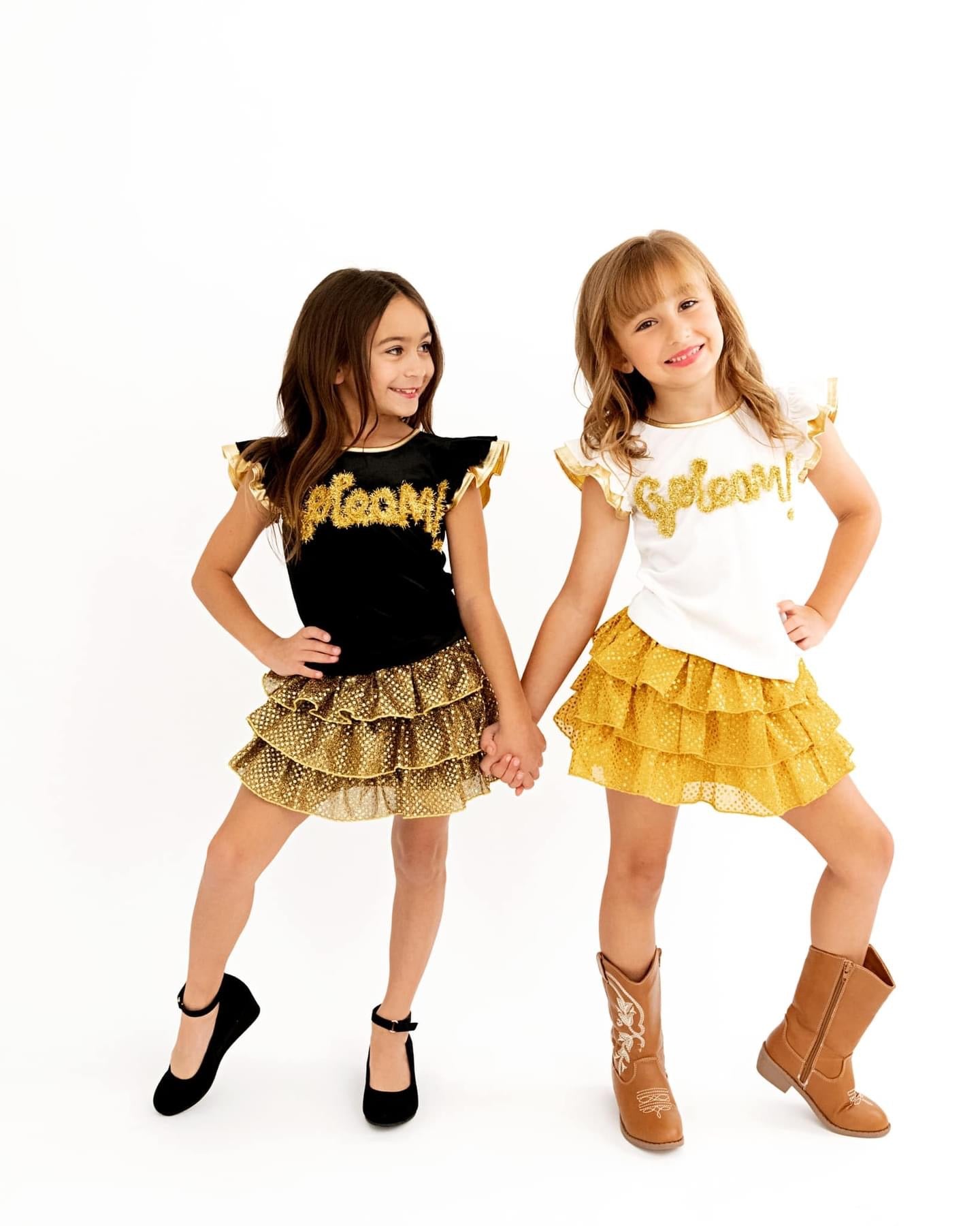 Evie's Closet White & Gold Go Team Shirt