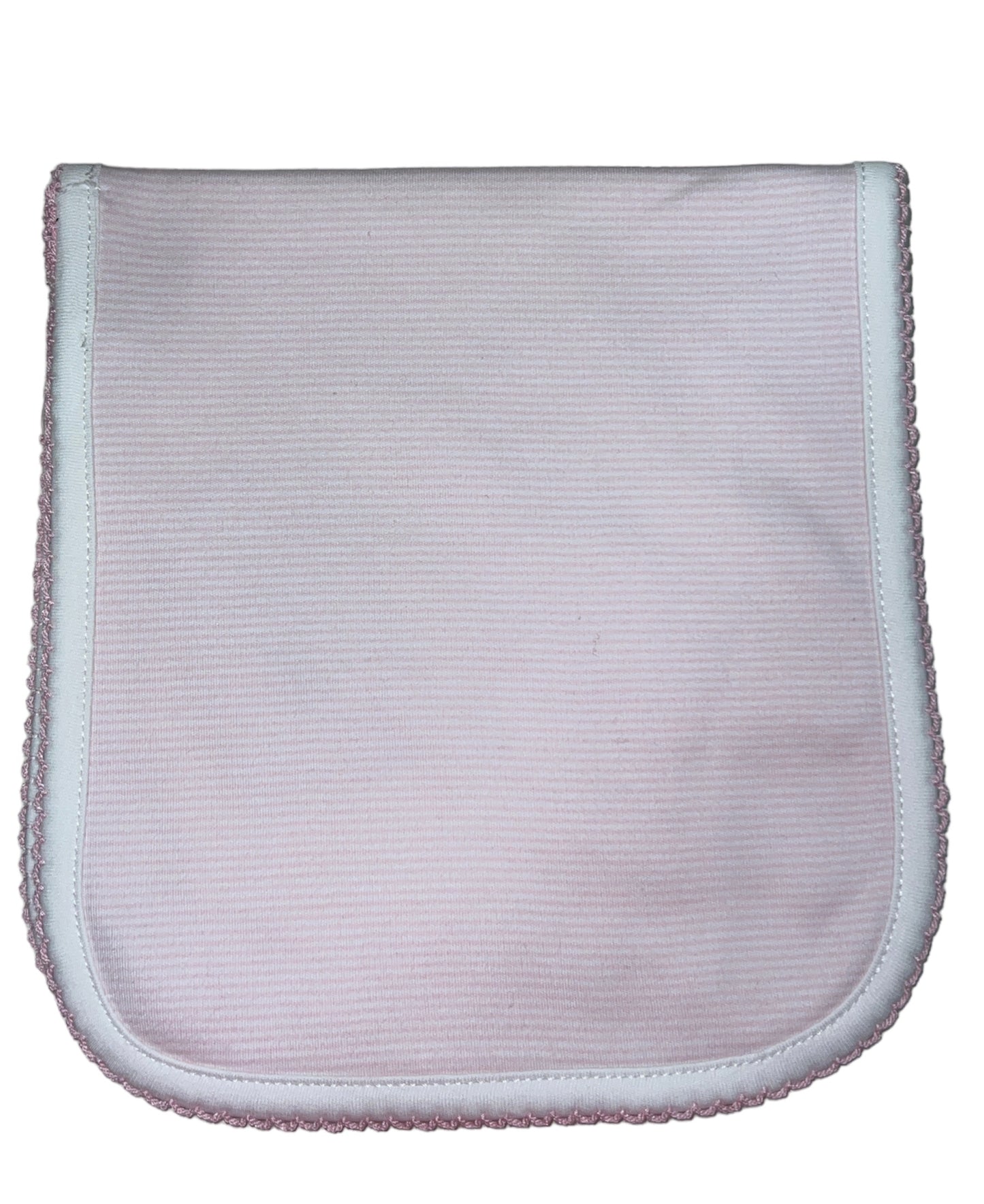 Pink Stripe Pima Burping Pad W/ Pink Trim
