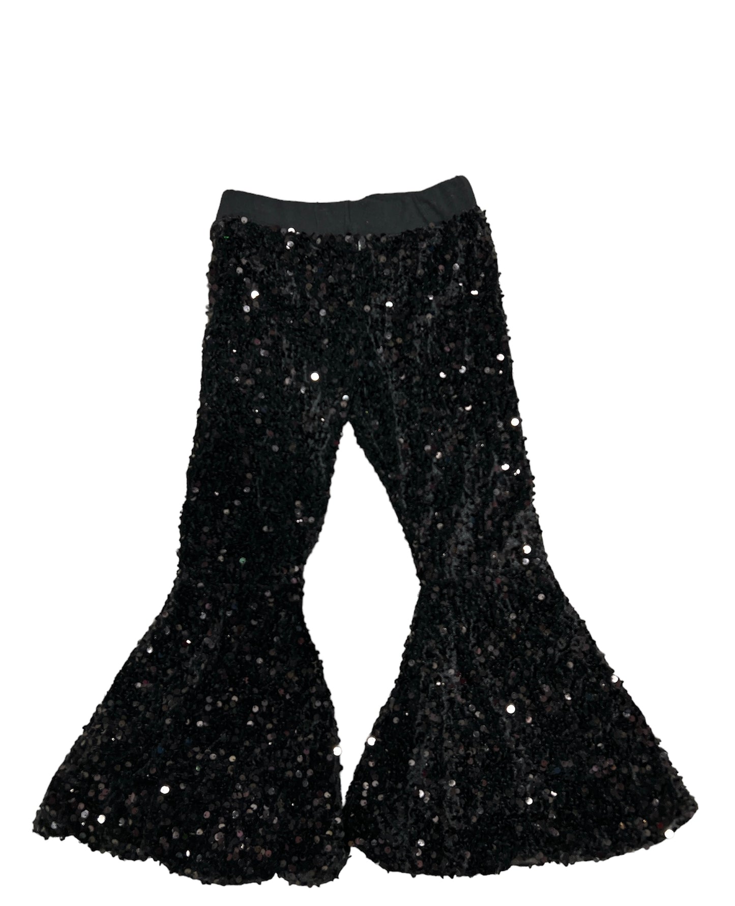 Black Sequin Bell Bottom Pant