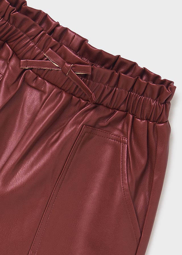 Maroon Leatherette Shorts