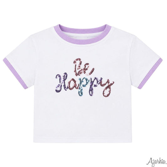 Azarhia Sequin Be Happy Tee