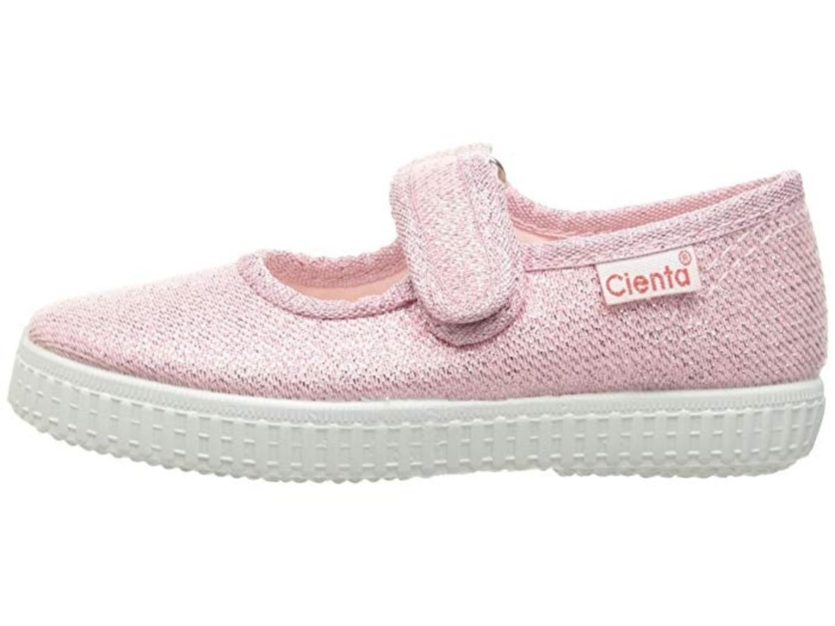 Mary Jane with Velcro Strap - Pink Sparkle