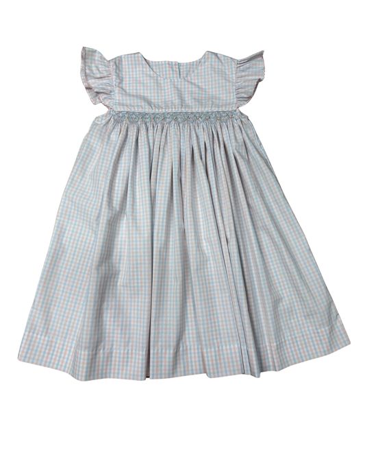 Whimsy Bay Classic Spring Plaid Smocked Dress
