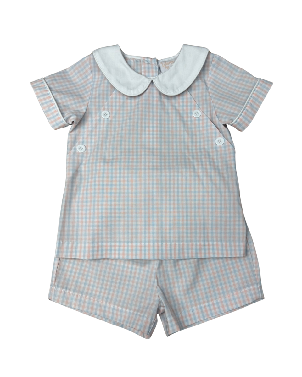 Whimsy Bay Classic Plaid Collared Short Set