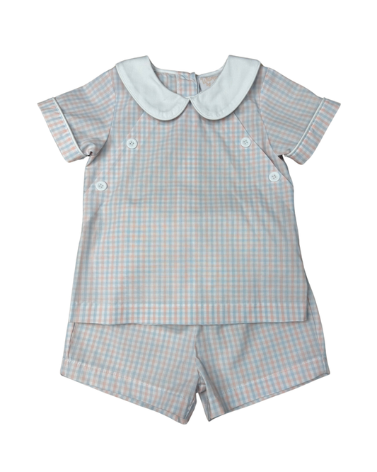 Whimsy Bay Classic Plaid Collared Short Set