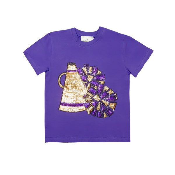 Belle Cher Sequin Megaphone Shirt - Purple