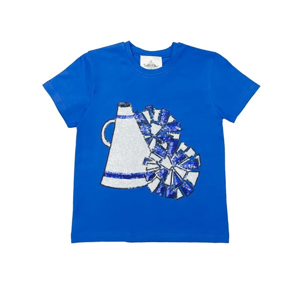 Belle Cher Sequin Megaphone Shirt - Royal Blue