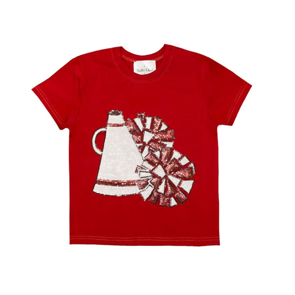 Belle Cher Sequin Megaphone Shirt - Maroon