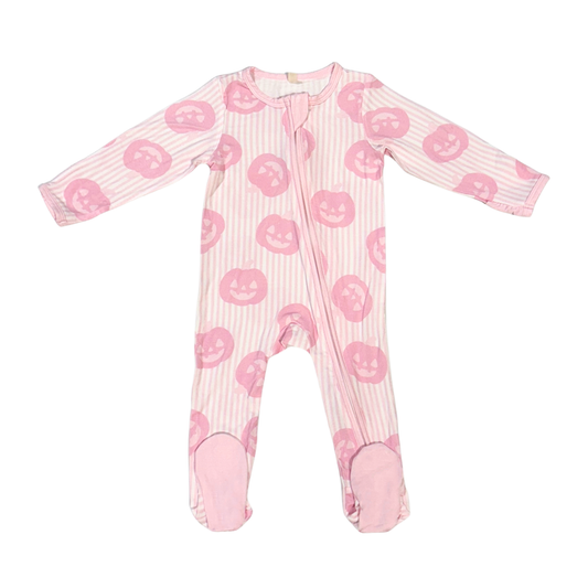 Belle Cher Pink Pumpkins Romper/Sleeper