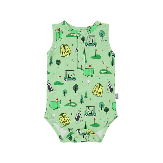 Southern Slumber Golf Bamboo Henley Onesie
