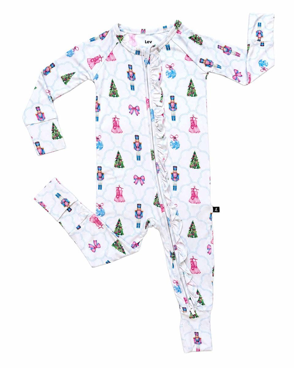 LEV Baby Angelina Ruffled Poppy Convertible Romper