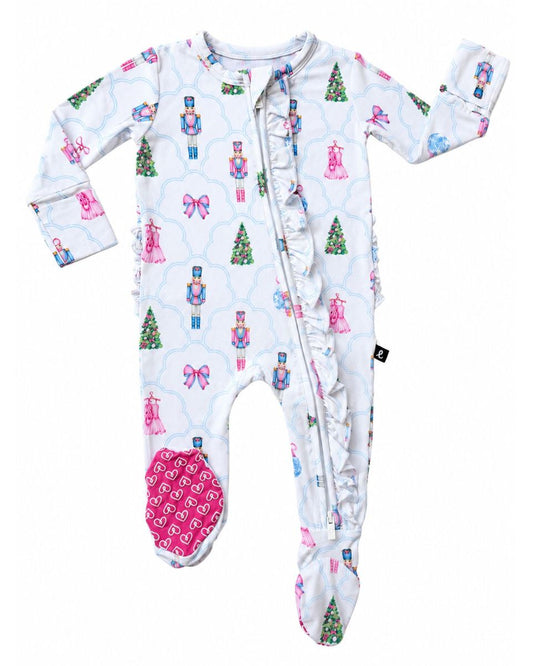 LEV Baby Angelina Ruffled Zippered Footie