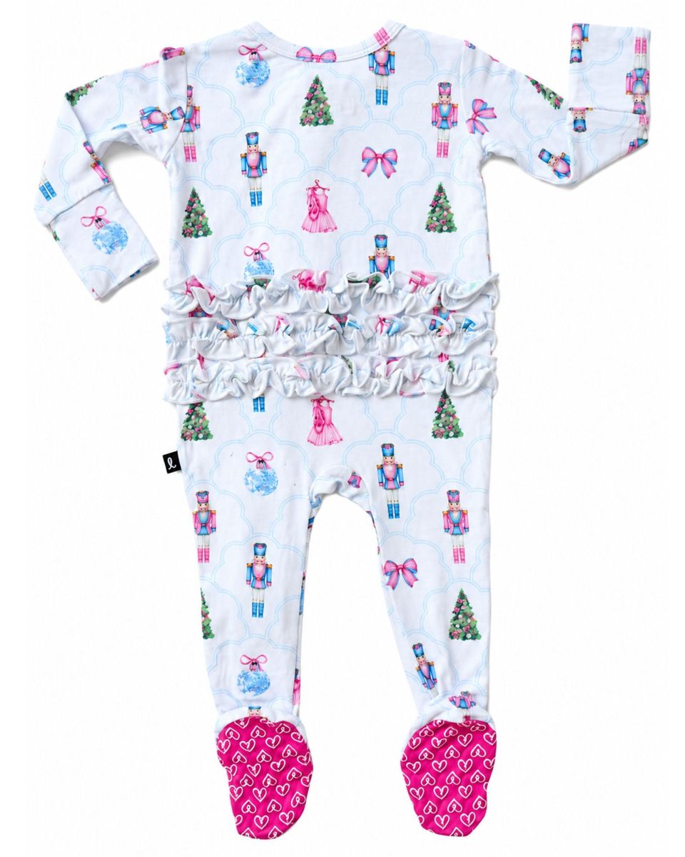 LEV Baby Angelina Ruffled Zippered Footie