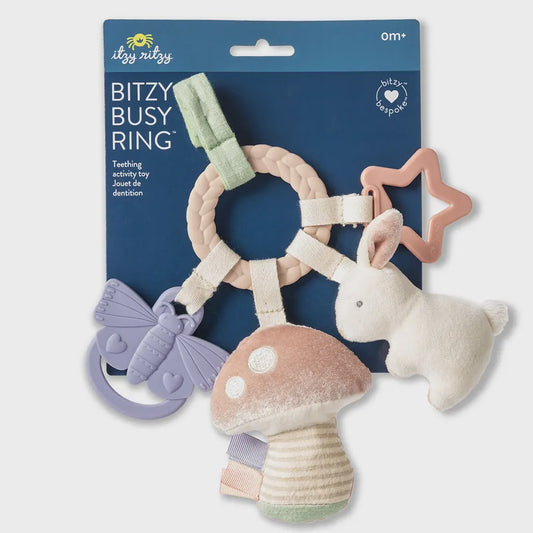 Bitzy Busy Ring Teething Activity Toy- Bunny