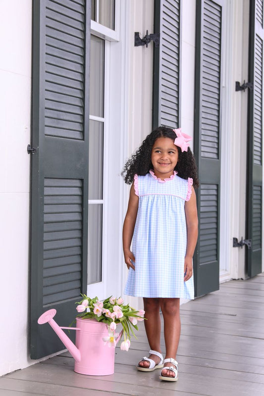 Trotter Street Kids Meredith Dress Lt Blue Gingham