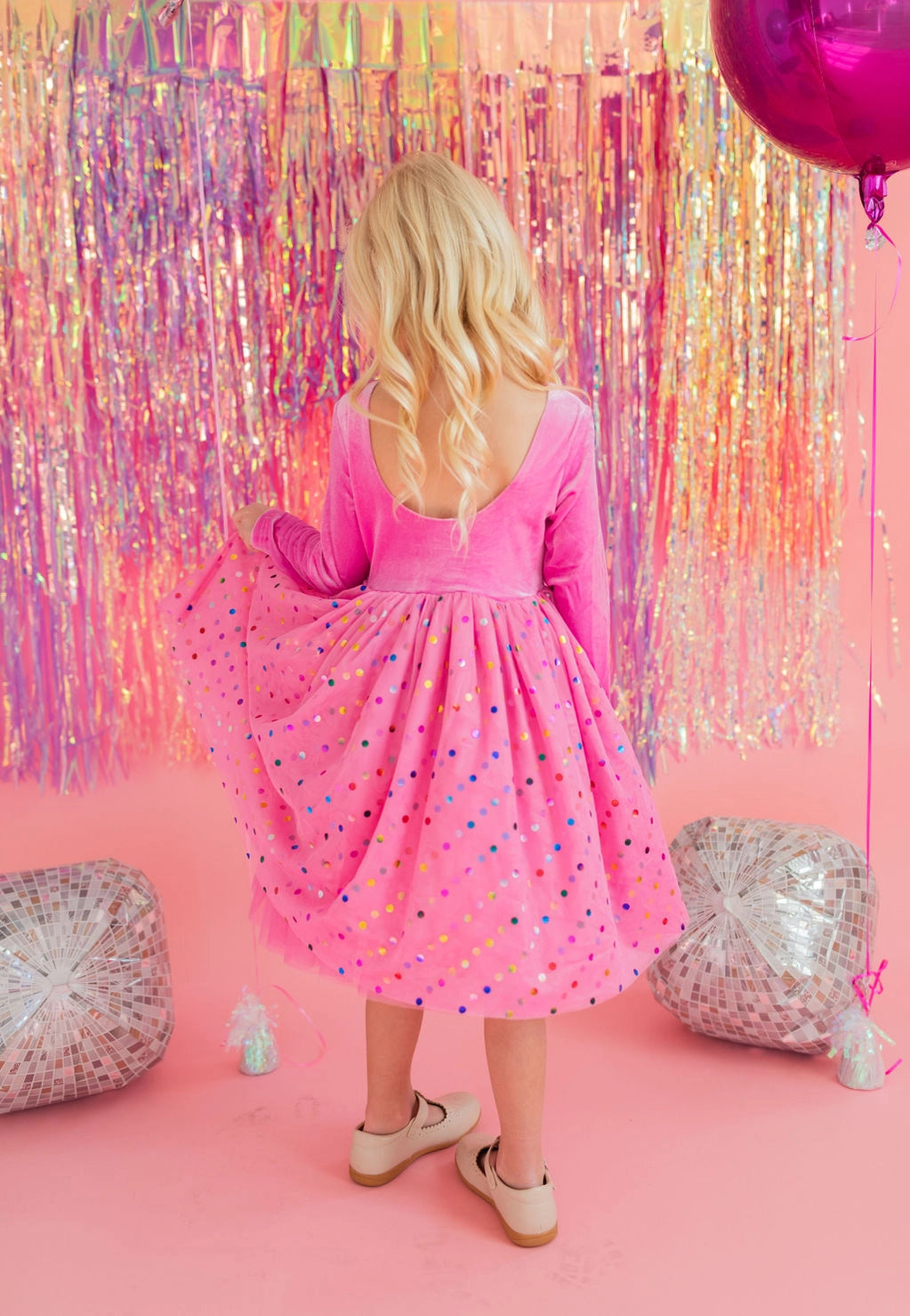 Ollie Jay Bubblegum Confetti Girls Luxury Dress