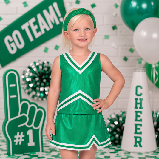 Azarhia Shimmer Cheer Suit - Kelly Green