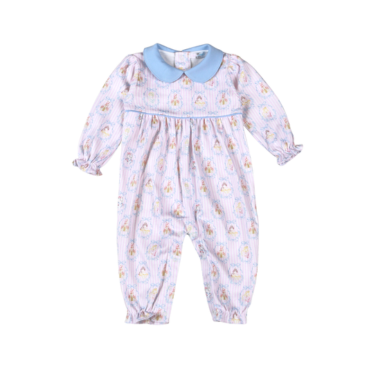 Baby Loren Royal and Charm Pima Scallop Collar Romper