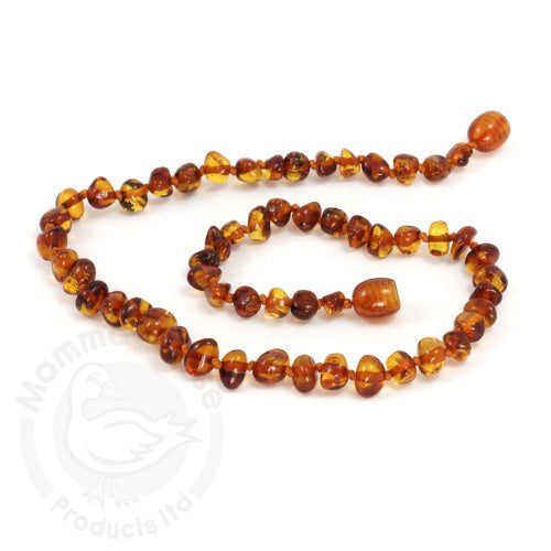 Baroque Cognac Teething Baby Necklace