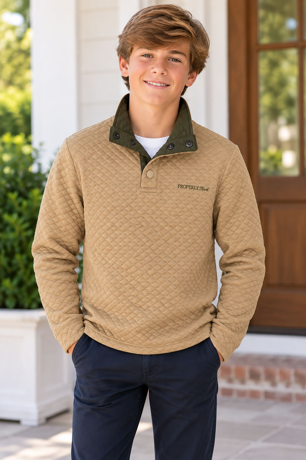 Properly Tied Boys Club Pullover - Sand