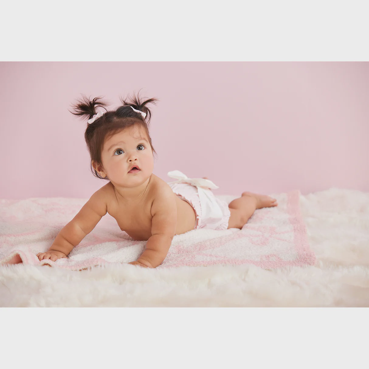 Mud Pie Pink Diaper Cover  w/Bow  - (0/3 M)