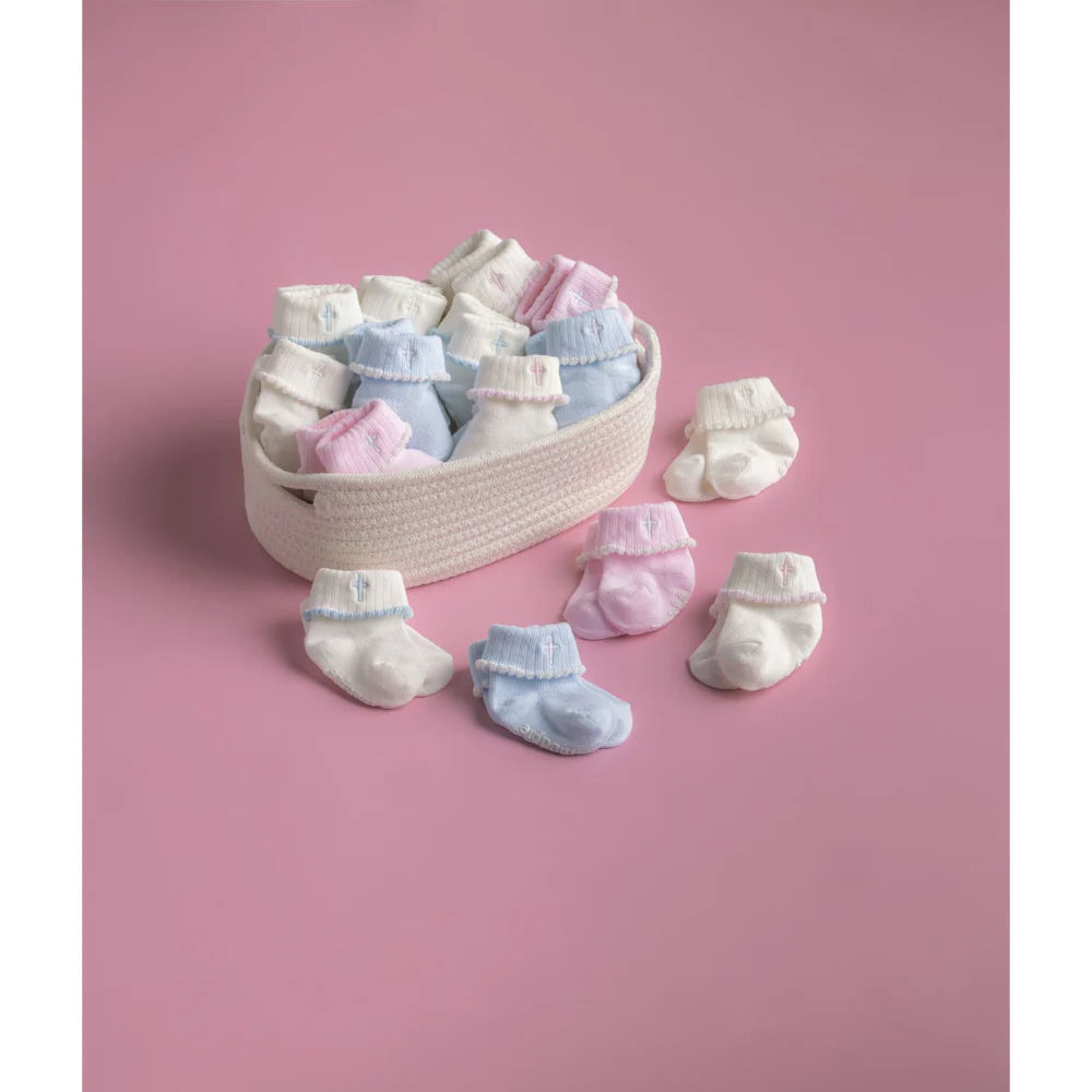 Mud Pie Fold-Over Cross Socks