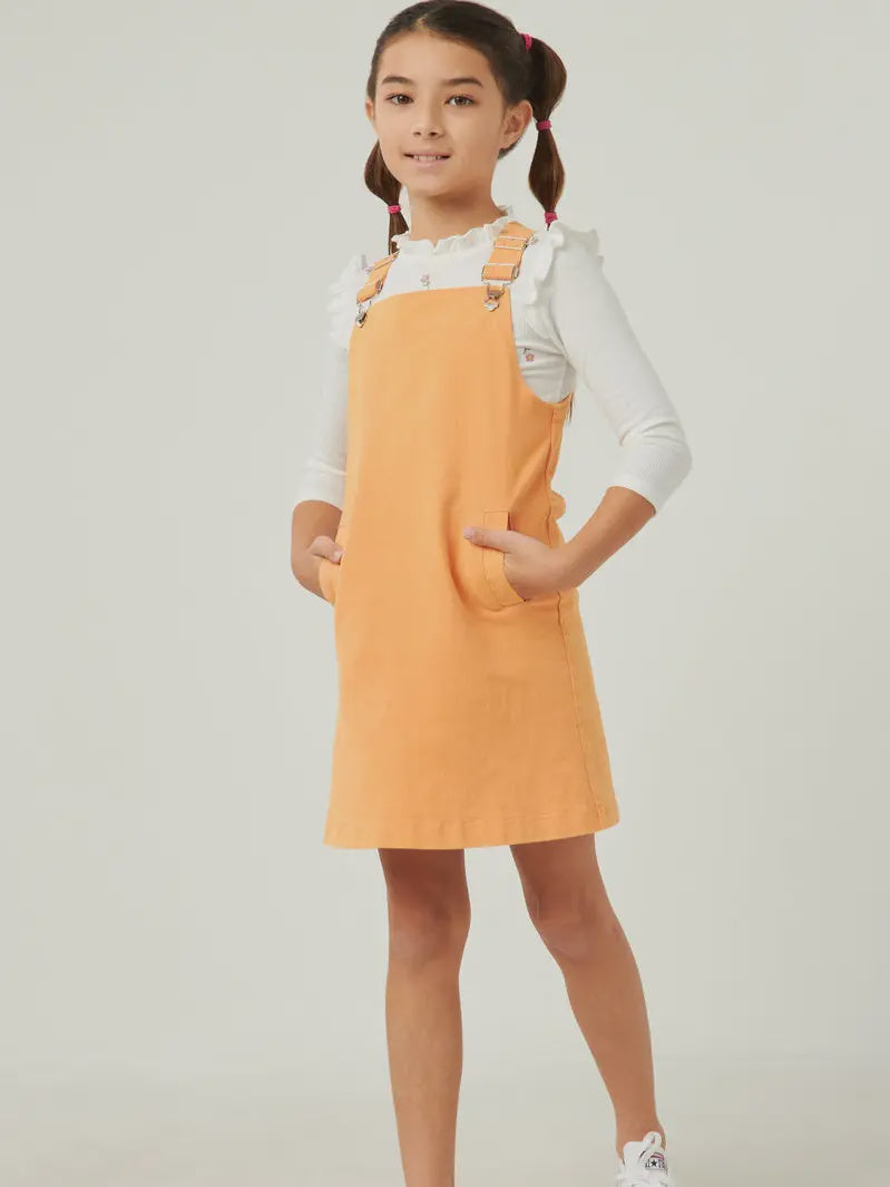 Hayden Girls Washed Orange Denim Dress