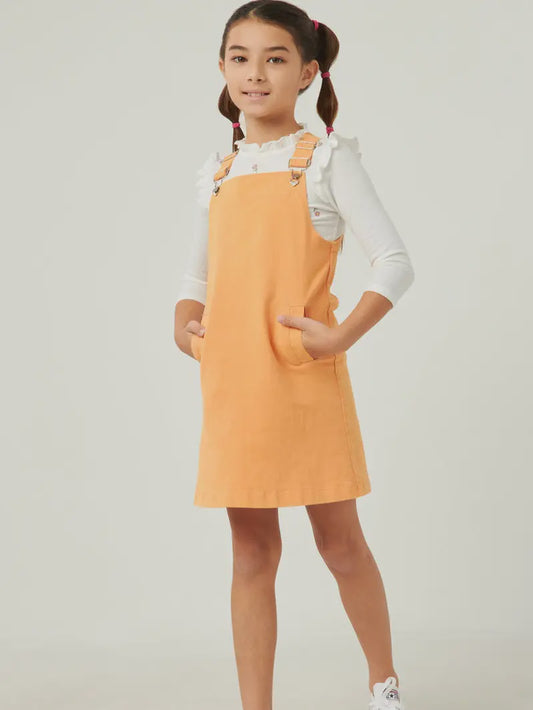 Hayden Girls Washed Orange Denim Dress