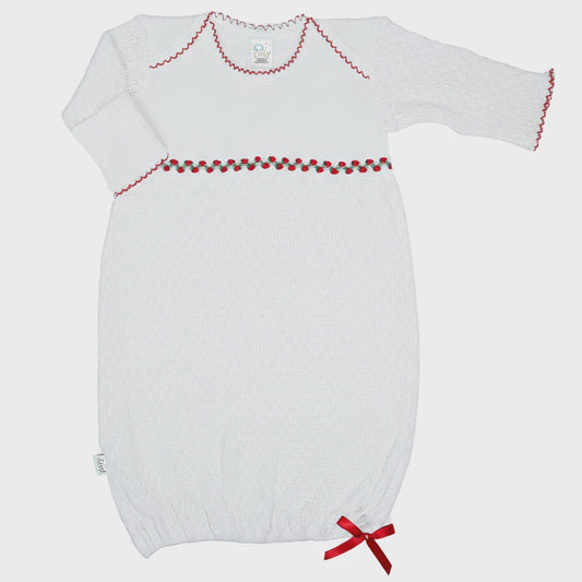 Paty Knit Overlap Shoulder Ruth Gown - Red