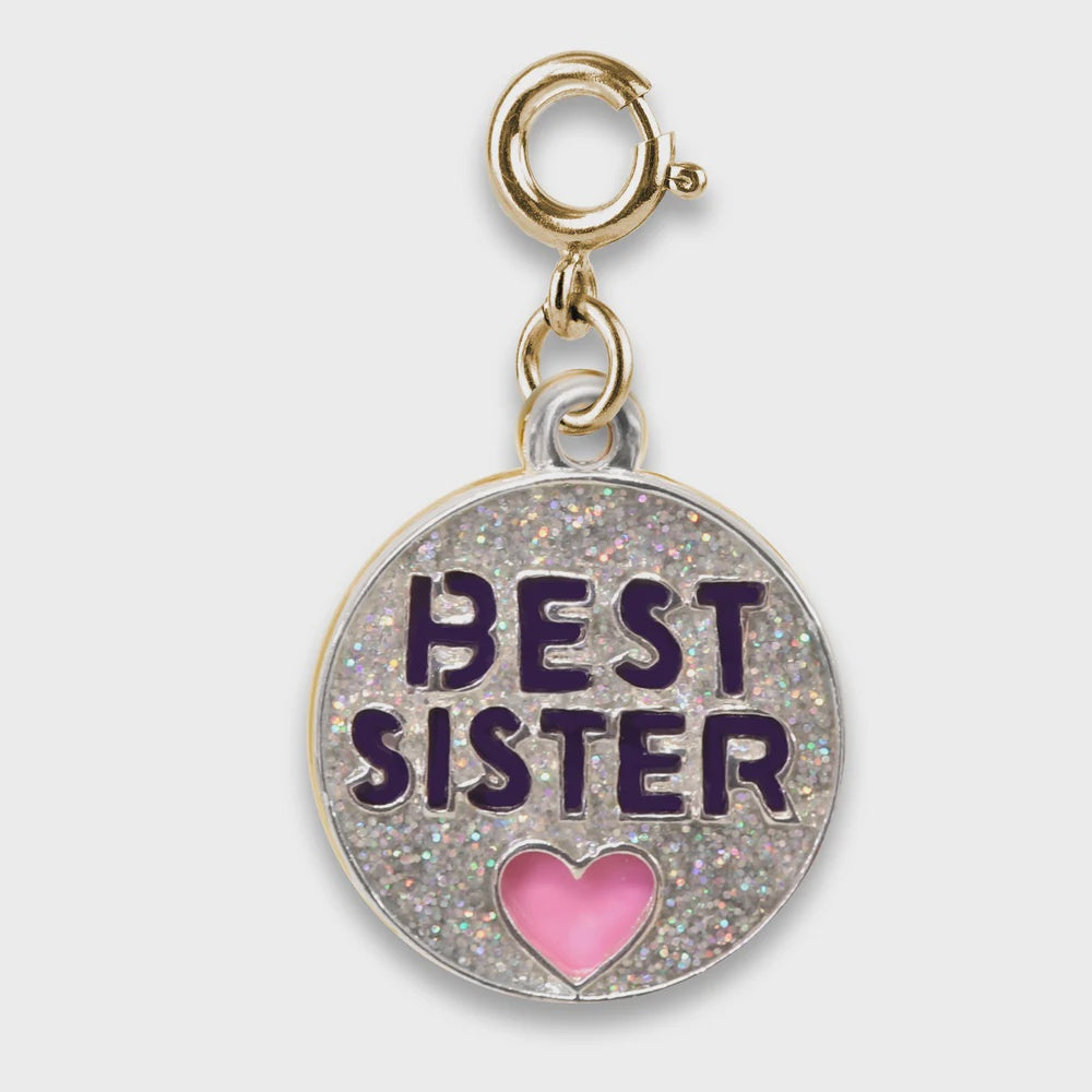 Charm It!  Gold Glitter Best Sister Charm