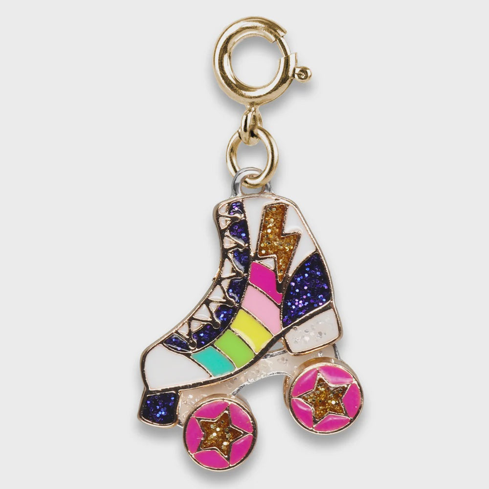 Charm It!  Gold Rainbow Rollerskate Charm