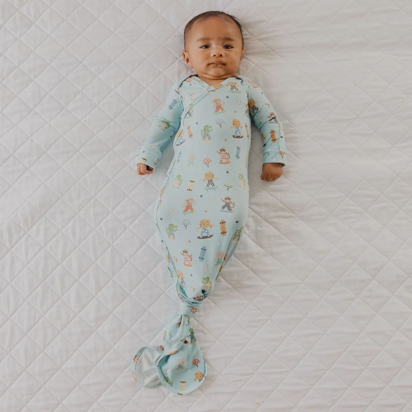 Copper Pearl Newborn Knotted Gown - Tanner