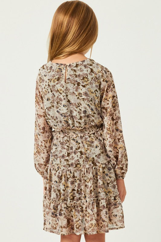 Hayden Girls Floral Print Tiered Mini Dress